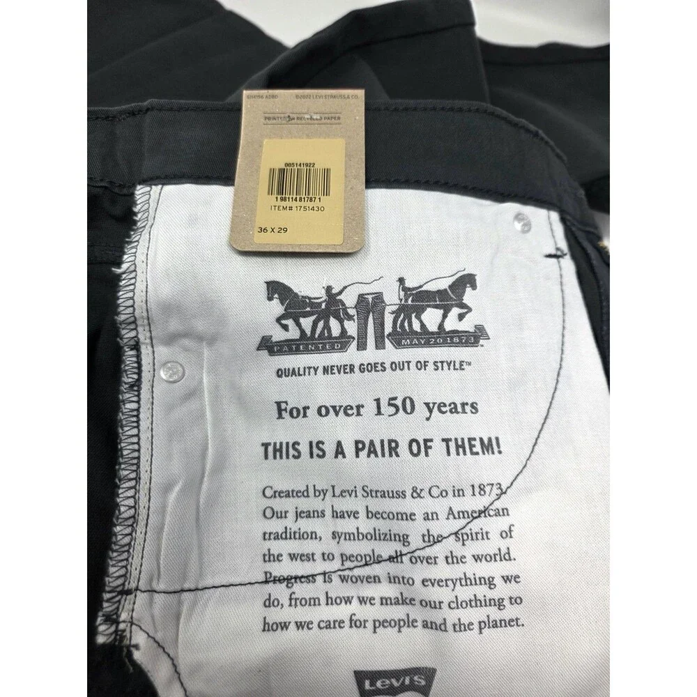 Levi's Men's 514 Straight Fit Cotton Twill Pant Dark Gray Stretch Size 36x29